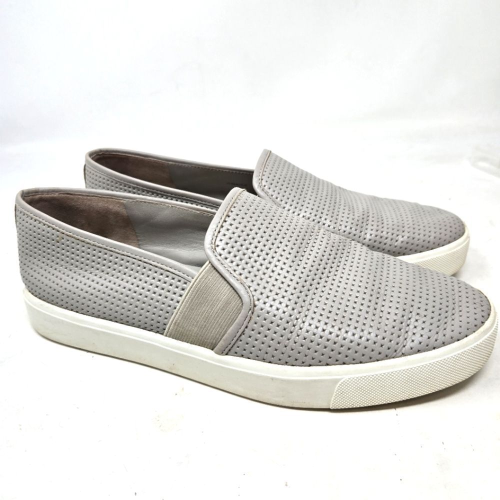VINCE Blair Leather Perforated Gray Slip-On Sneaker Shoes Size‎ 8
